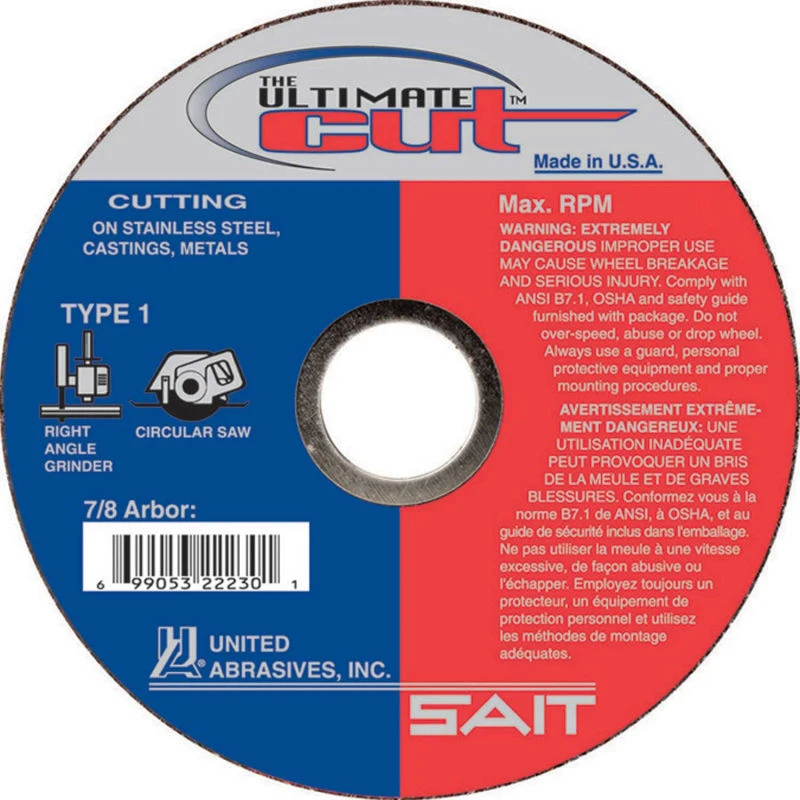 United Abrasives - Sait 22230 4-1/2" X 0.045" Ultimate Cut Cutting Wheel 1 United Abrasives - Sait 22230 4-1/2" X 0.045" Ultimate Cut Cutting Wheel