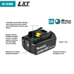 Makita BL1840BDC2 18V LXT Two Battery And Charger Starter Pack 6 Makita BL1840BDC2 18V LXT Two Battery And Charger Starter Pack -Famous Tool Store image 24a72bd7 880e 4866 8c7e 1367428bd6c2