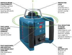 Bosch GRL 300 HVG Self-Leveling Green-Beam Rotary Laser With Layout Beam 7 Bosch GRL 300 HVG Self-Leveling Green-Beam Rotary Laser With Layout Beam -Famous Tool Store image 3b0e7164 58cb 41e5 b4e1 e705b092627d