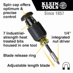 Klein 32308 8-in-1 Multi-Bit Adjustable Length Stubby Screwdriver -Famous Tool Store image 4f573750 83a2 461b 9993 b4732662206d