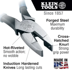 Klein D213-9NE New England Nose 9" Lineman's Pliers 9 Klein D213-9NE New England Nose 9" Lineman's Pliers -Famous Tool Store image b6b8981d 8d80 4bde add3 8217b09ccb70