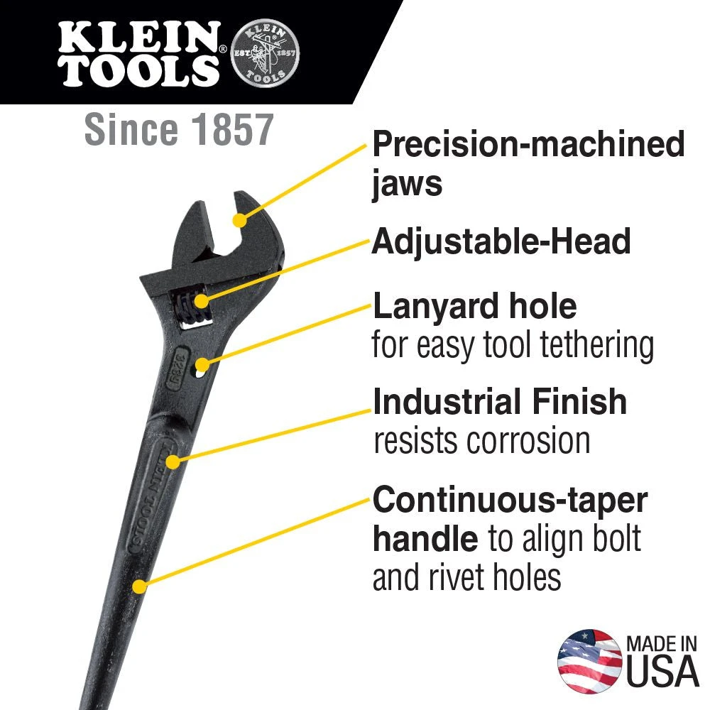 Klein 3239 16" Adjustable Wrench 3 Klein 3239 16" Adjustable Wrench - Image 3