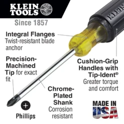 Klein Cabinet Tip Phillips Screwdrivers -Famous Tool Store image c375de8f 6935 4329 912a 4a5e4fff6a84